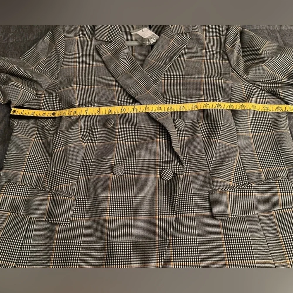 Lane Bryant Double Breasted Plaid Blazer in Bastille Plaid Sz 18 NWT Office Wear